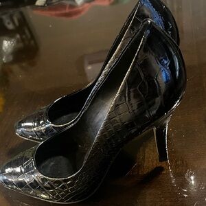 Banana Republic Black Croc-Patterned Heels